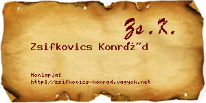 Zsifkovics Konrád névjegykártya
